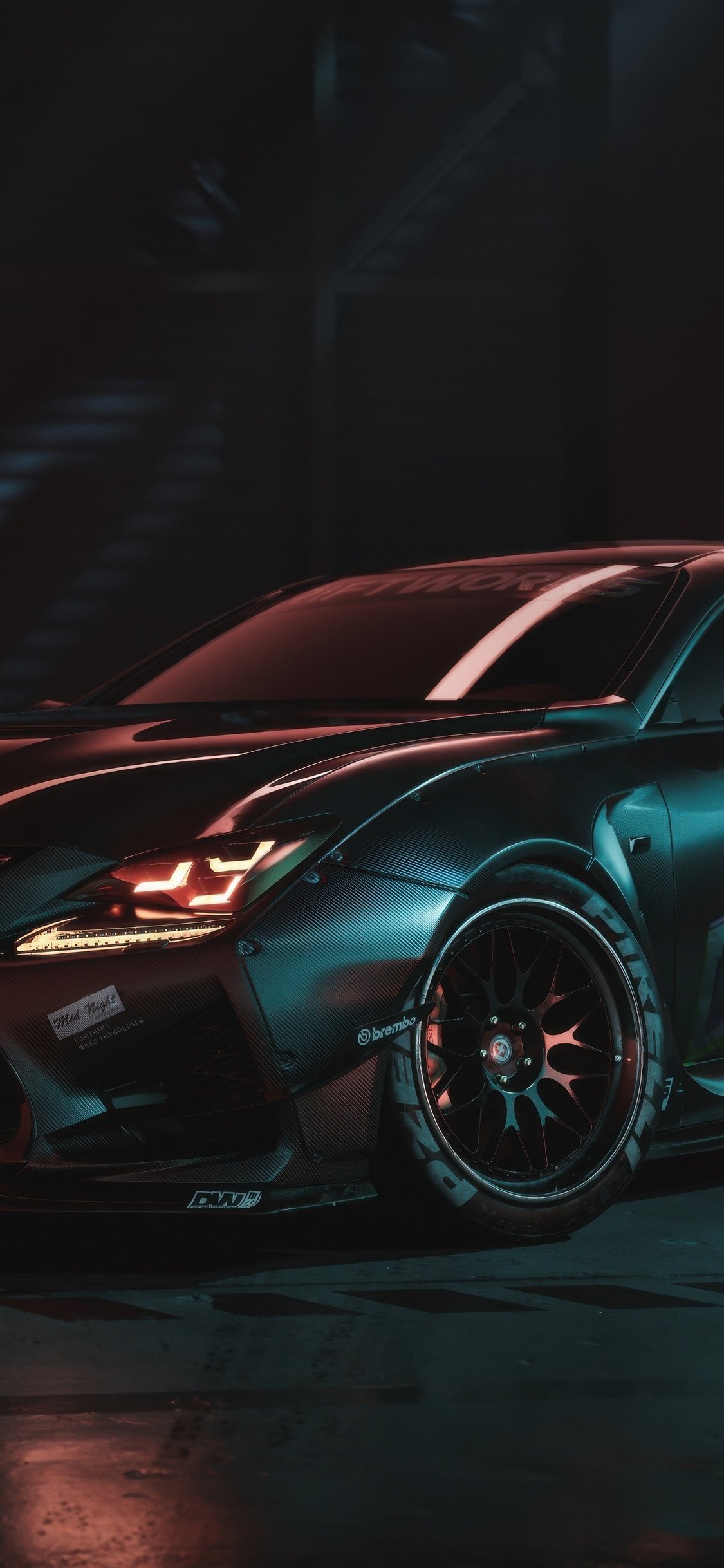 Lexus RC F for drift - Wallpapers for iPhone X/XS/11 Pro in 1125x2436 resolution