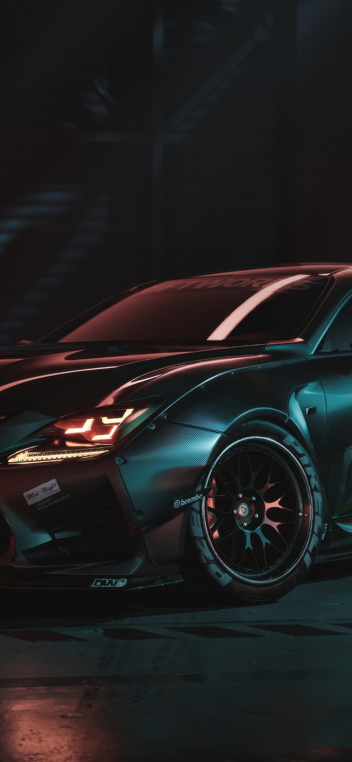Lexus RC F for drift - Wallpapers for iPhone 12 Pro/13 Pro/14 in 1170x2532 resolution