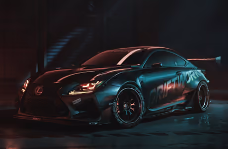 Обои машины: Lexus RC F, купе, дрифт, обвес