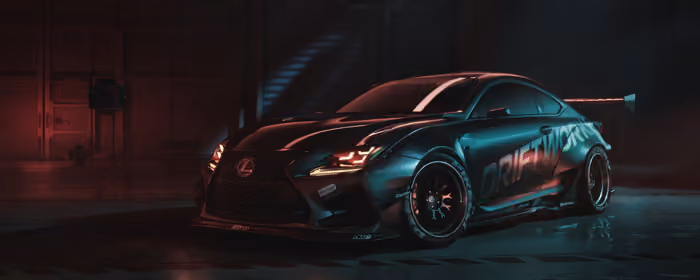 Обои машины: Lexus RC F, купе, дрифт, обвес