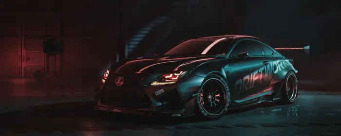 UltraWide 32:9 обои дрифт (3840x1080): Lexus RC F, купе, дрифт, обвес