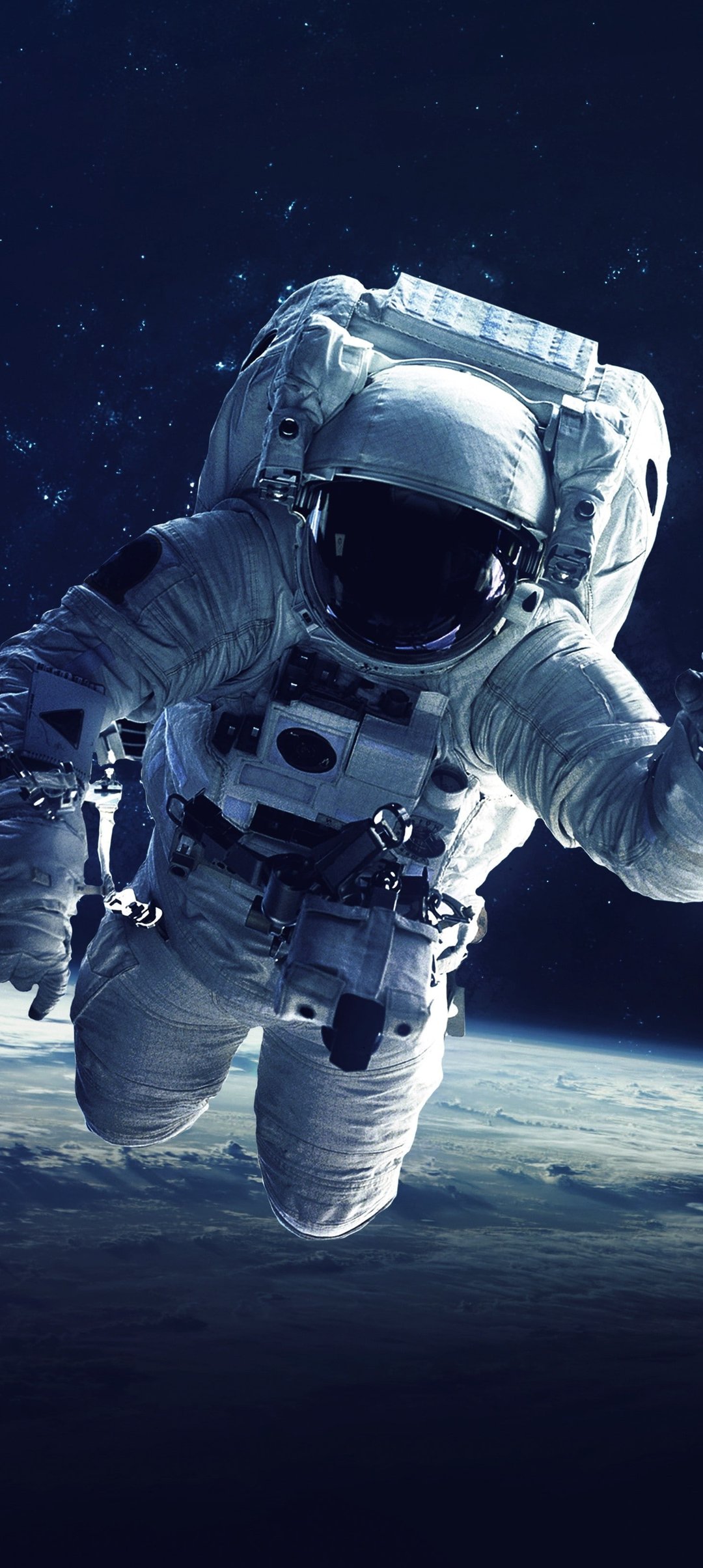 Astronaut in space in orbit - Wallpapers for Samsung Galaxy A13/A14/A53, Realme 12 Pro 5G, POCO M5 in 1080x2408 resolution