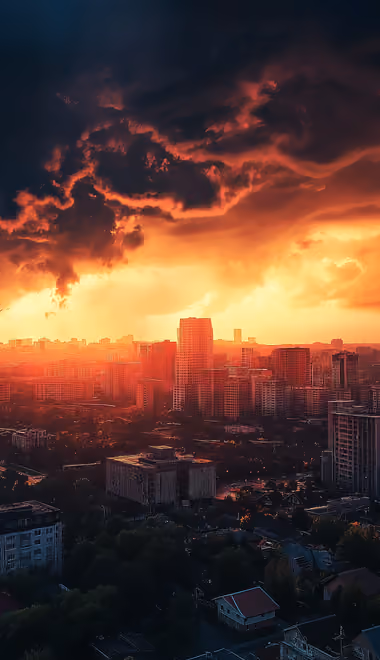 Apocalypse Wallpapers for iPhone 14 Pro/15 Pro (1179x2556): sunset, apocalypse, skyline, clouds
