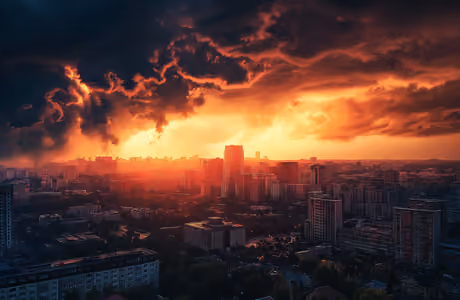 City wallpapers: sunset, apocalypse, skyline, clouds