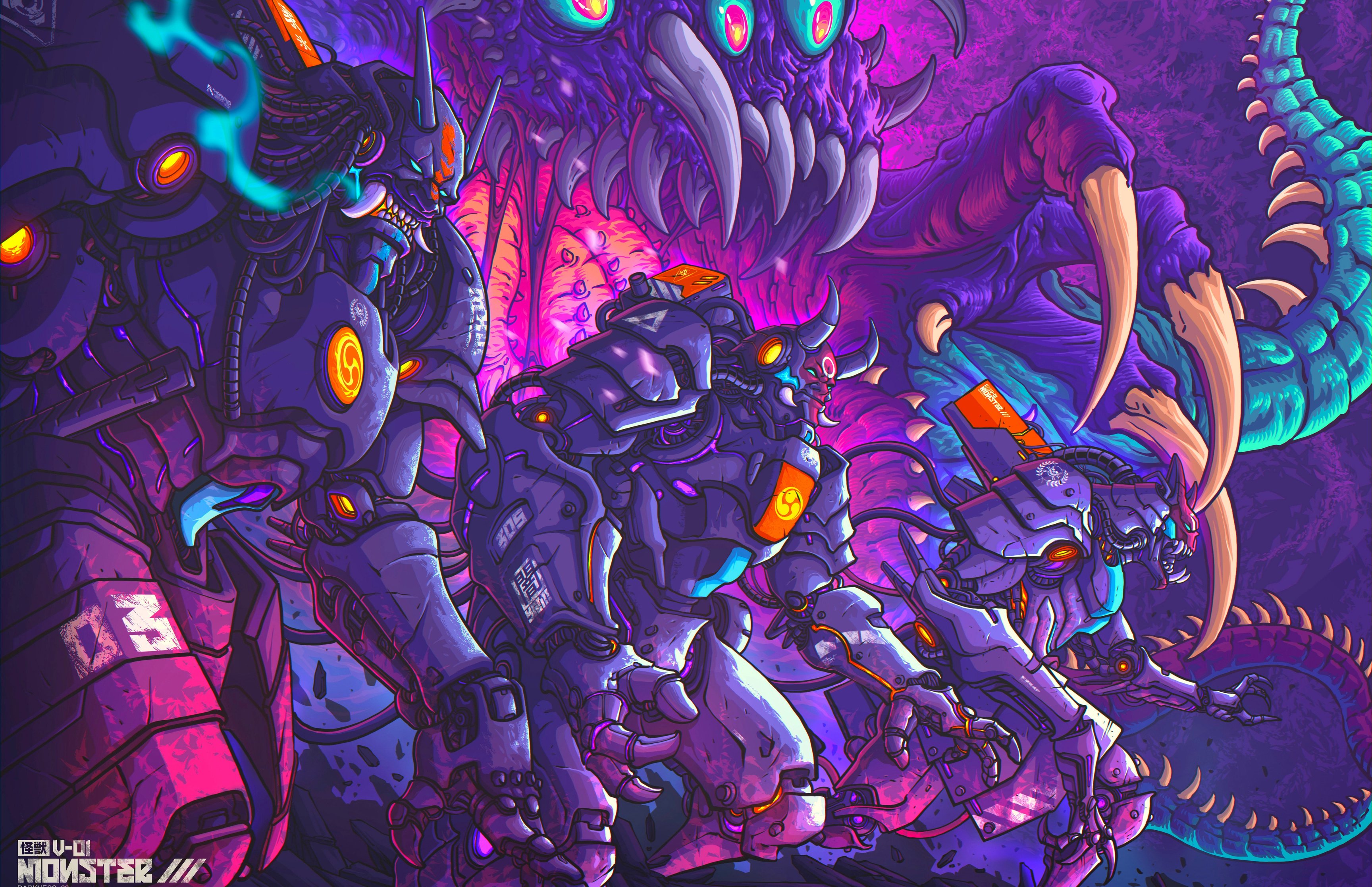 Armed monster warriors from hell - Wallpapers for Apple MacBook 16.2″ in 3456x2234 resolution