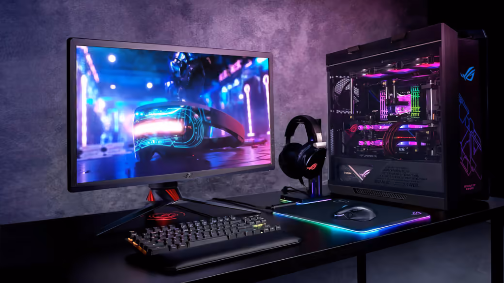 ASUS ROG Gaming PC with RGB Backlight — desktop and phone wallpaper, free download