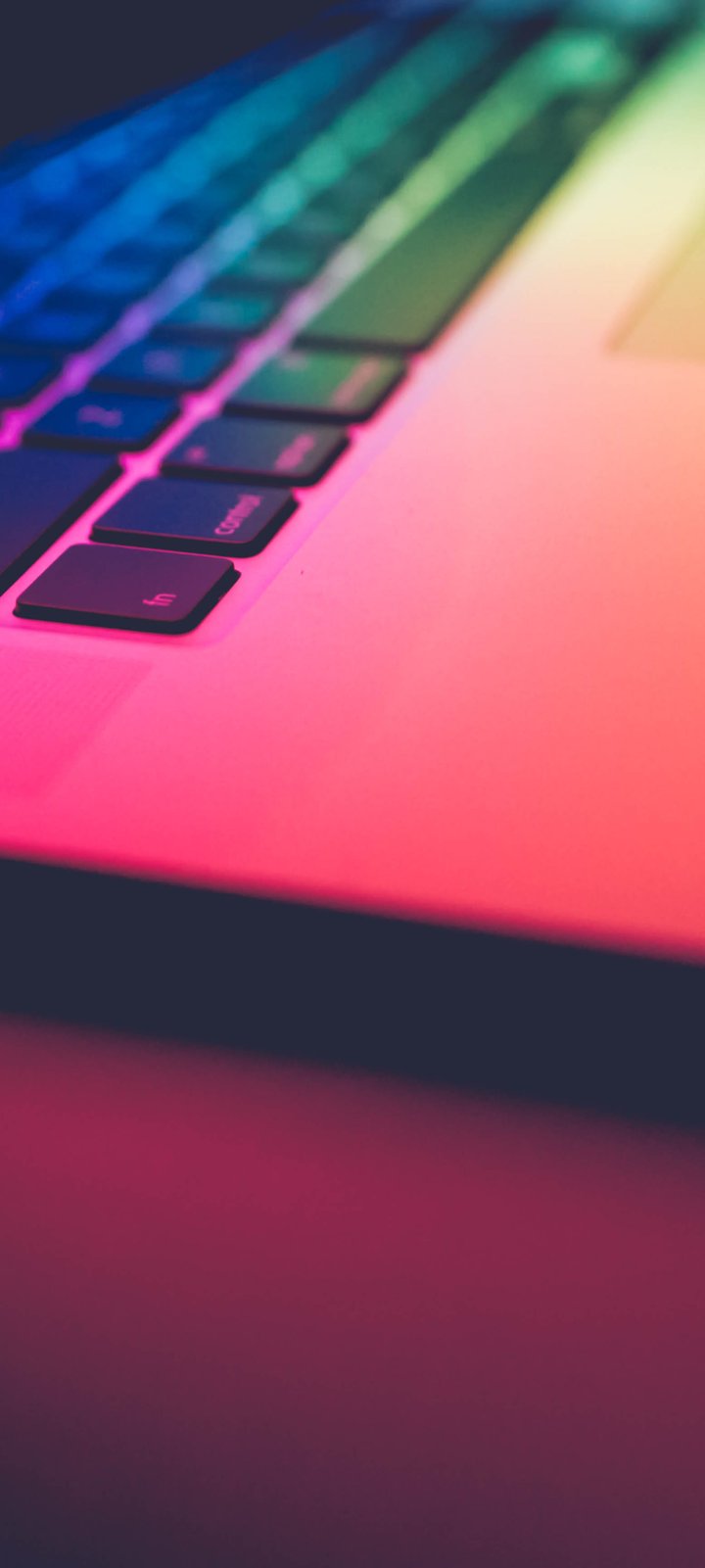 MacBook Pro with color backlight - Wallpapers for Xiaomi Redmi 10C/C40/C51, Samsung Galaxy A12/A02s/A03/M12 in 720x1600 resolution