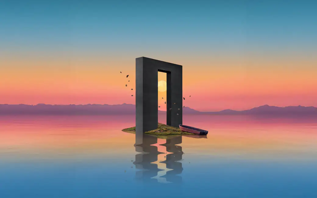 Монолит арка на воде — обои на рабочий стол и телефон