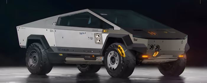 Обои машины: Tesla Cybertruck, киберпанк, кастомизация, электромобиль