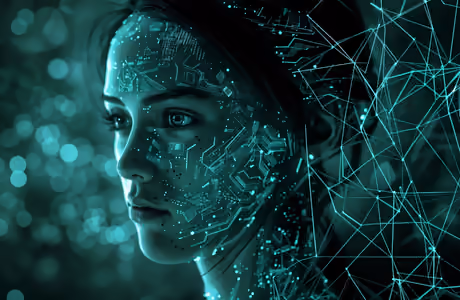Processor and Microchip wallpapers for iPhone Air (2670x1878): woman, circuit, face, artificial intelligence