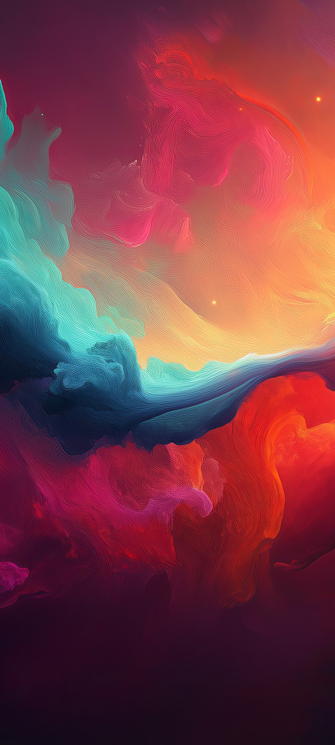 Colored clouds of the nebula - Wallpapers for Samsung Galaxy M55, POCO M4/X4/X5, Xiaomi Redmi 12/13/Note 13/Note 14/Note 14S in 1080x2400 resolution