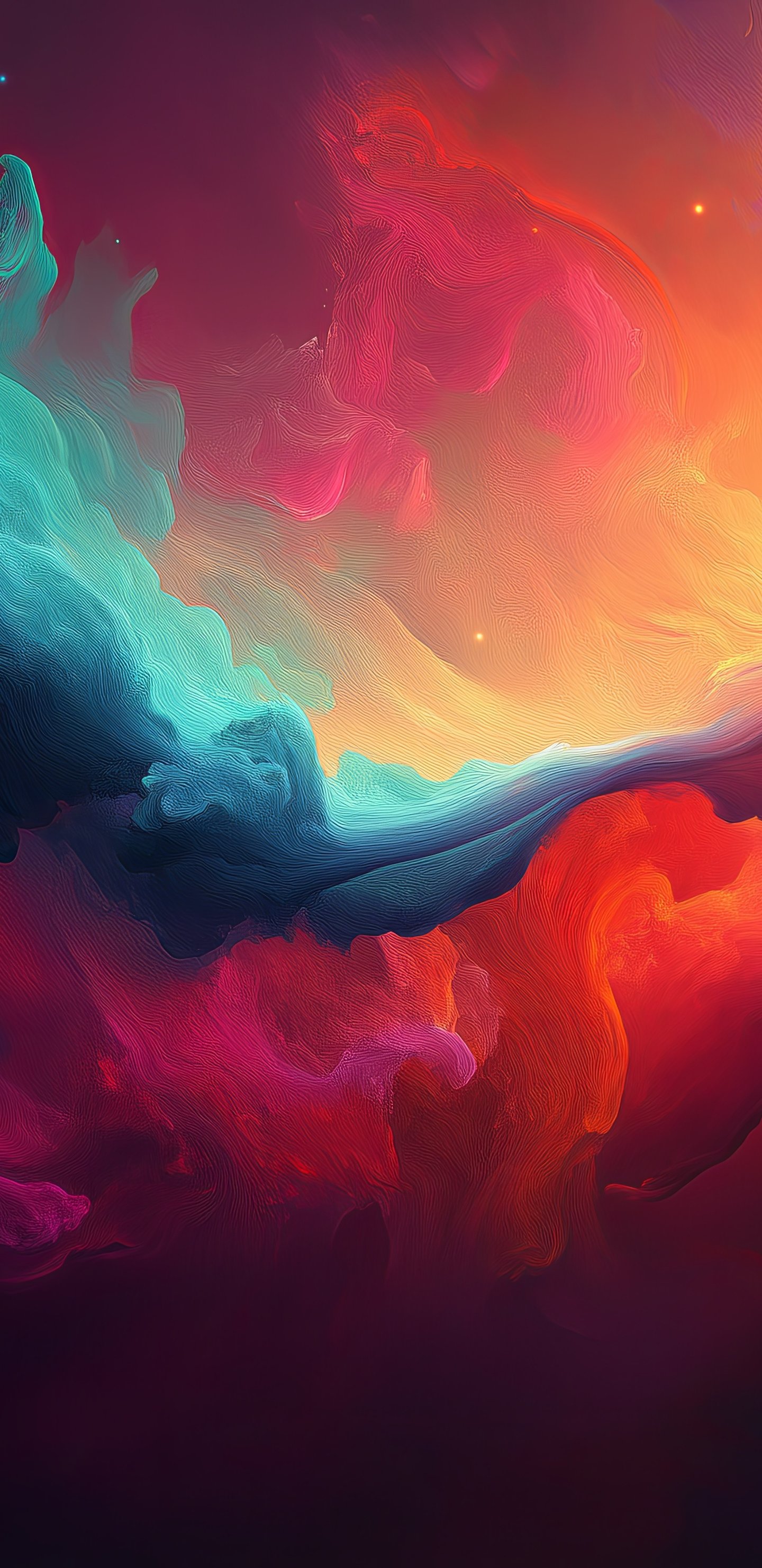 Colored clouds of the nebula - Wallpapers for Samsung Galaxy S8/S8+/Note 8/S9/S9+/Note 9 in 1440x2960 resolution