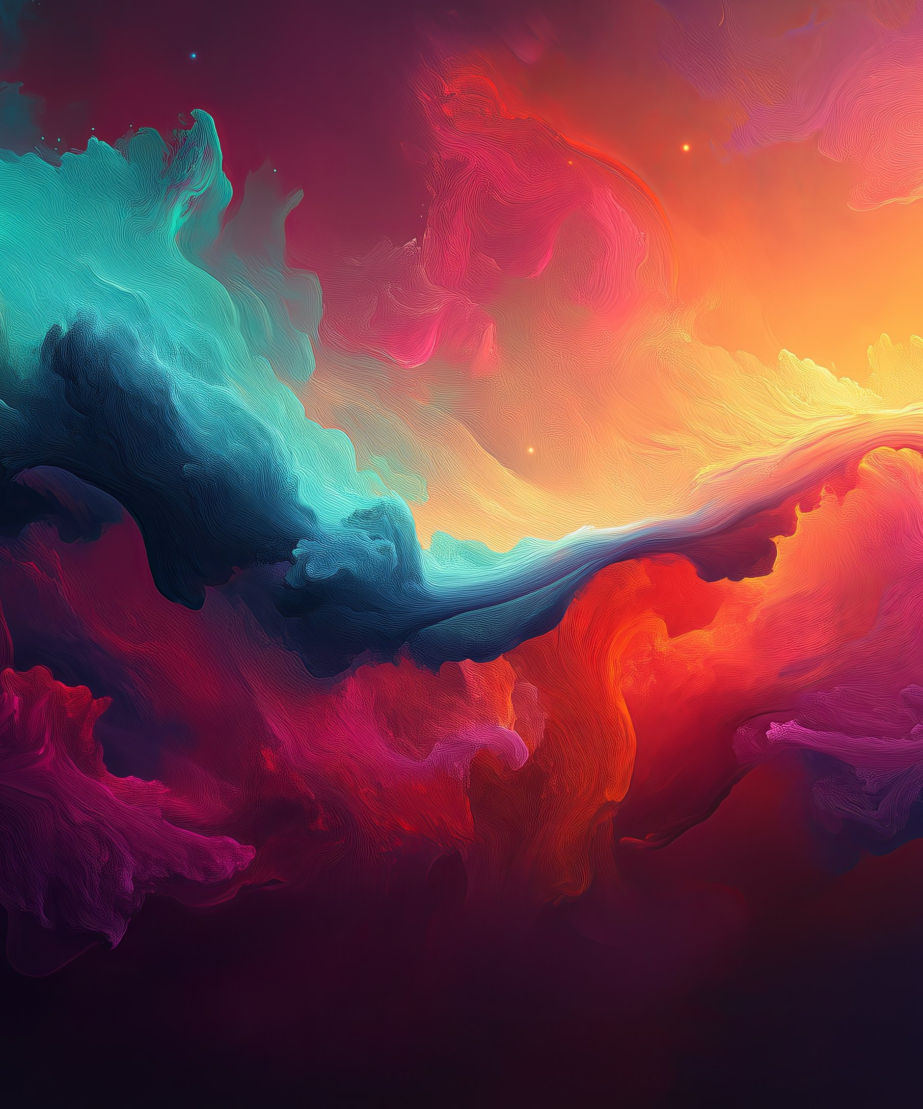 Colored clouds of the nebula - Wallpapers for Samsung Galaxy Z Fold4/Z Fold5/Z Fold6 in 1812x2176 resolution