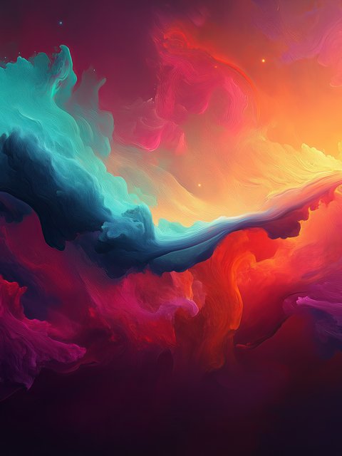 Colored clouds of the nebula - Wallpapers for HTC/BlackBerry in 480x640 resolution