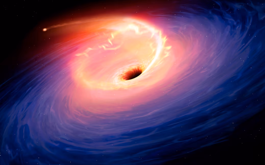 Black hole swallows a star — desktop and phone wallpaper, free download