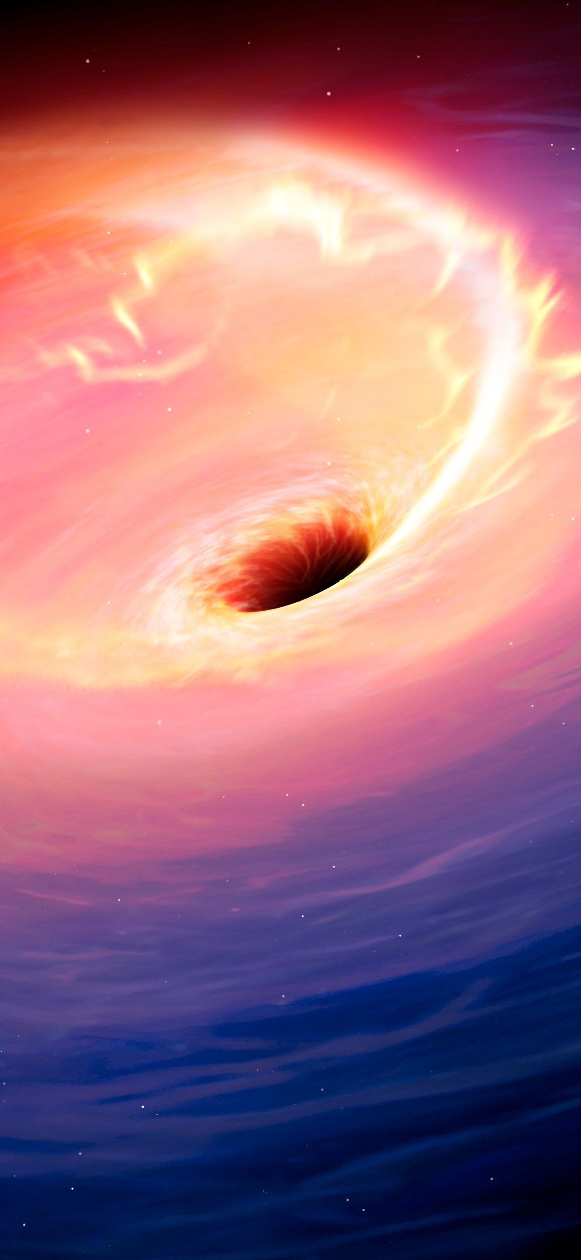 Black hole swallows a star - Wallpapers for iPhone 12 Pro/13 Pro/14 in 1170x2532 resolution