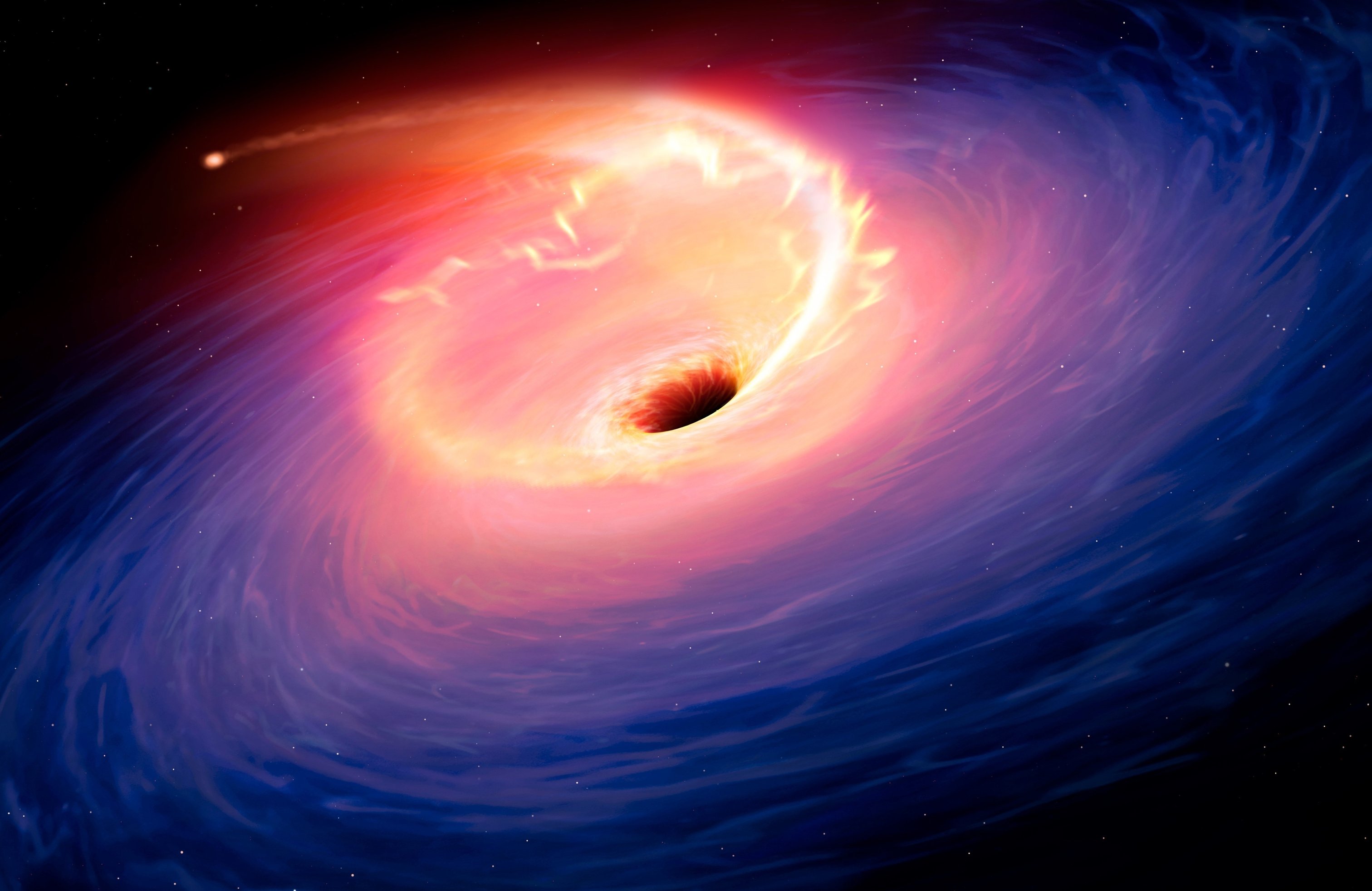 Black hole swallows a star - Wallpapers for Apple MacBook 14.2″ in 3024x1964 resolution