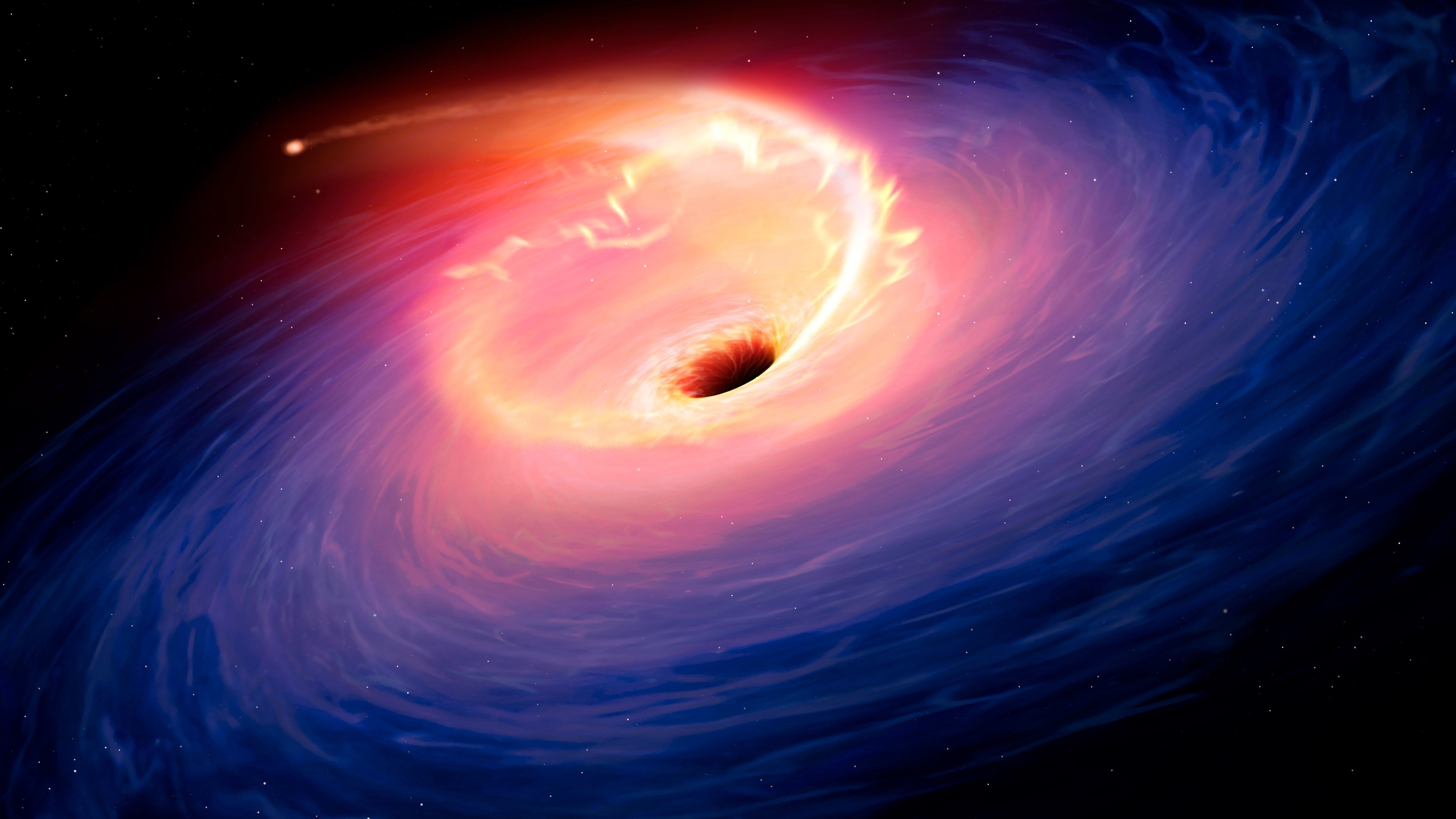 Black hole swallows a star - Wallpapers for Apple iMac 24″ in 4480x2520 resolution