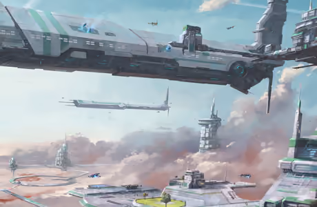 Space wallpapers: spaceship, planet, platform, drone