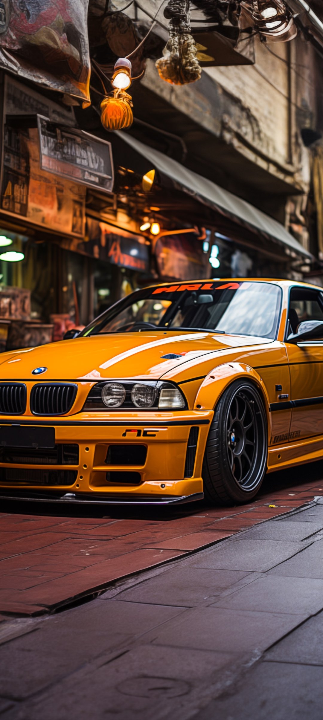 BMW 3 E36 with body kit tuning - Wallpapers for Samsung Galaxy A13/A14/A53, Realme 12 Pro 5G, POCO M5 in 1080x2408 resolution