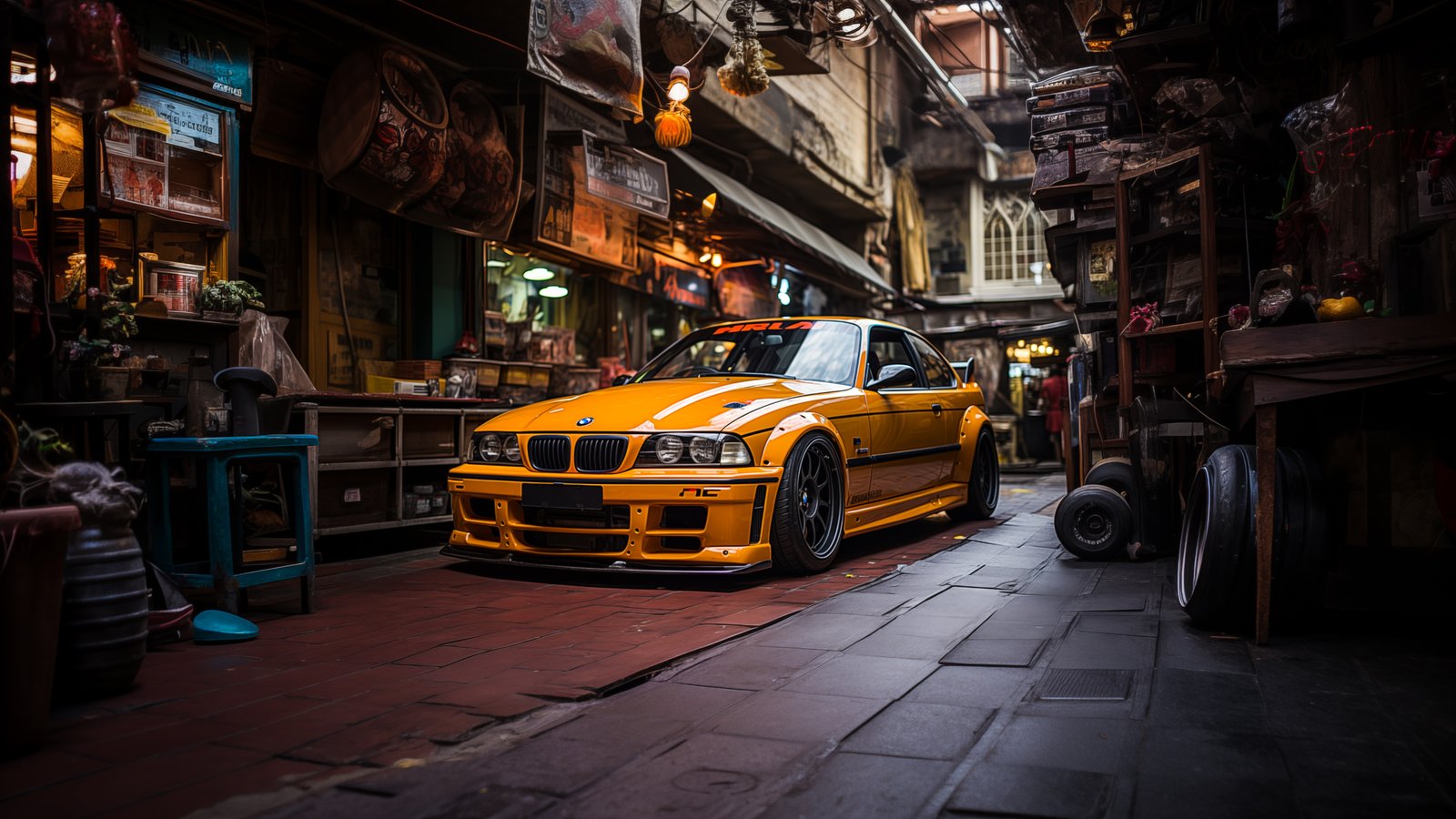 BMW 3 E36 with body kit tuning - wXGA++ wallpapers in 1600x900 resolution