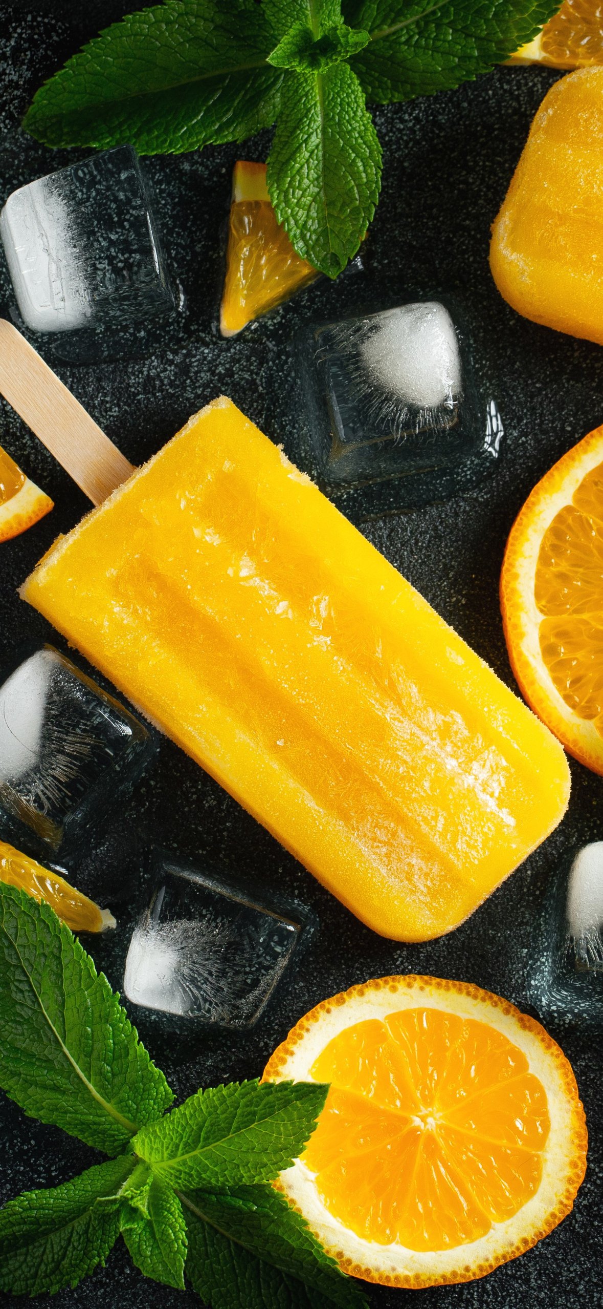 Orange fruit ice - Wallpapers for iPhone 14 Pro/15 Pro in 1179x2556 resolution