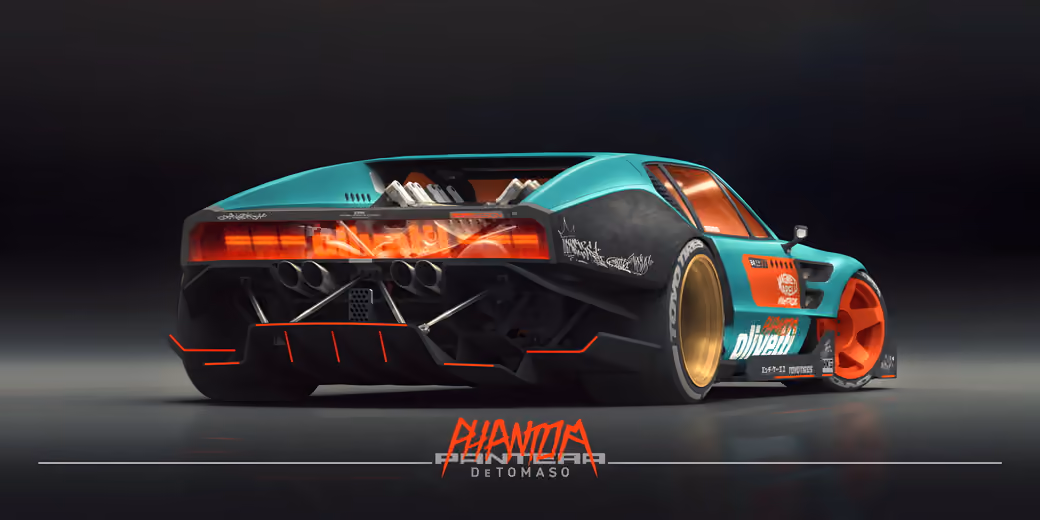 De Tomaso Pantera в киберпанк стиле - Обои для Samsung, HTC, Sony в разрешении 540x960