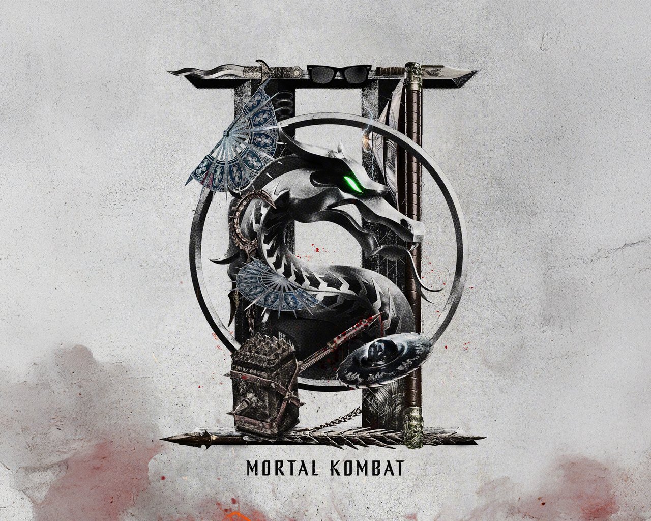 Логотип Mortal Kombat II с драконом - SXGA обои в разрешении 1280x1024