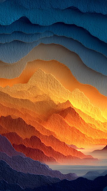 Layered abstract landscape - Wallpapers for Nokia, Samsung in 360x640 resolution