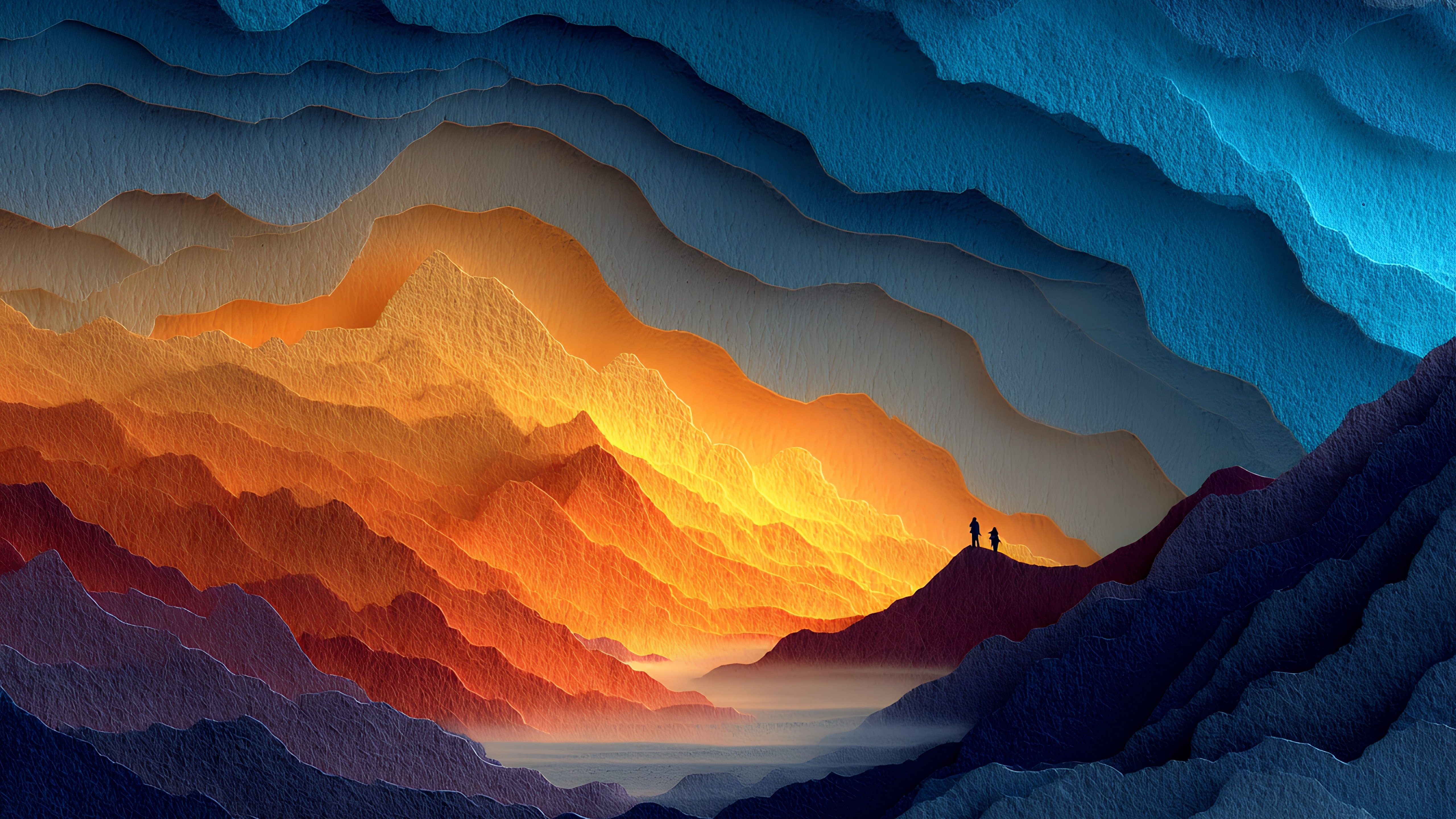 Layered abstract landscape - 5K wallpapers in 5120x2880 resolution