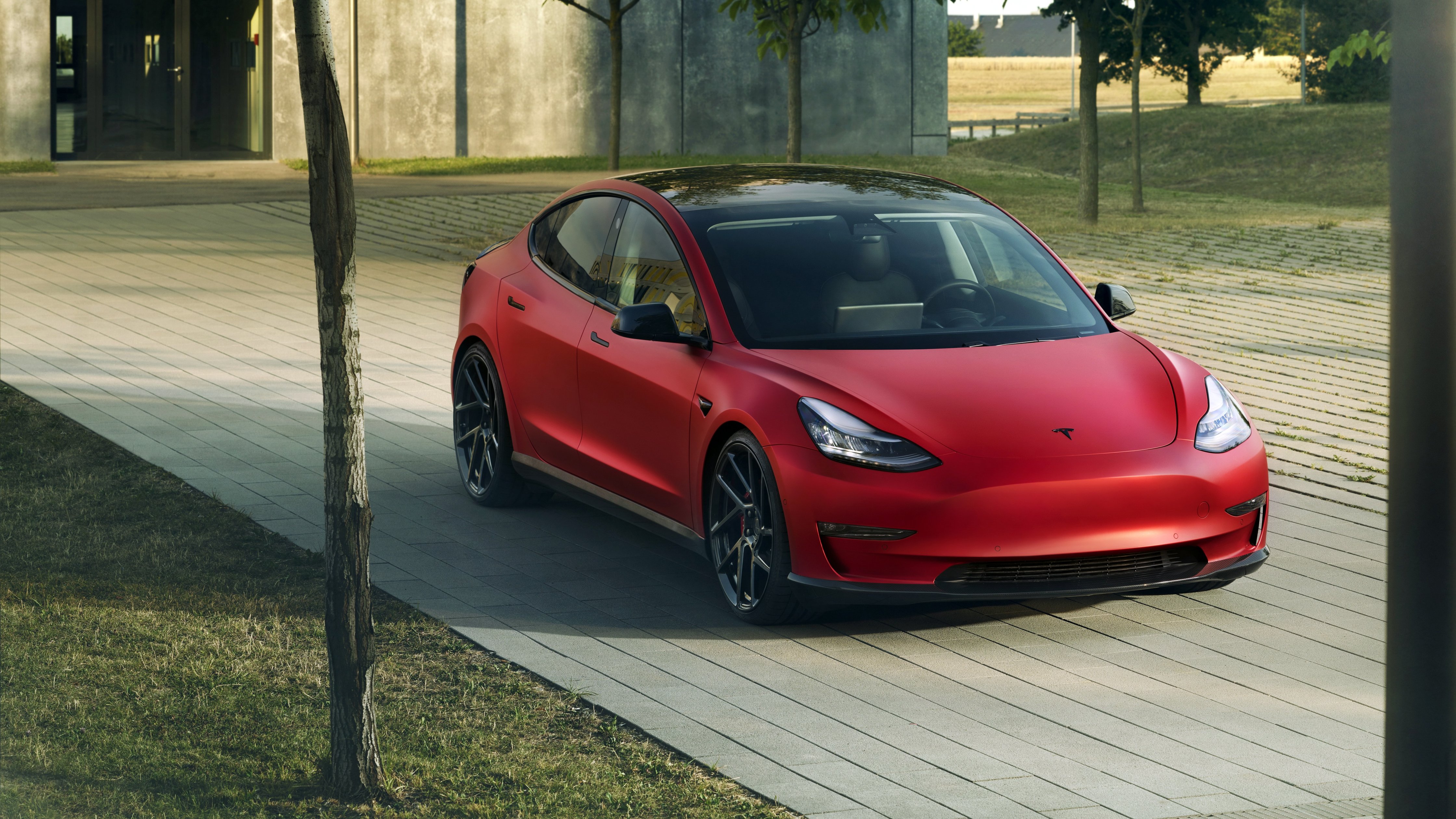 Tesla Model 3 with Novitec carbon body kit - Wallpapers for Apple iMac 24″ in 4480x2520 resolution