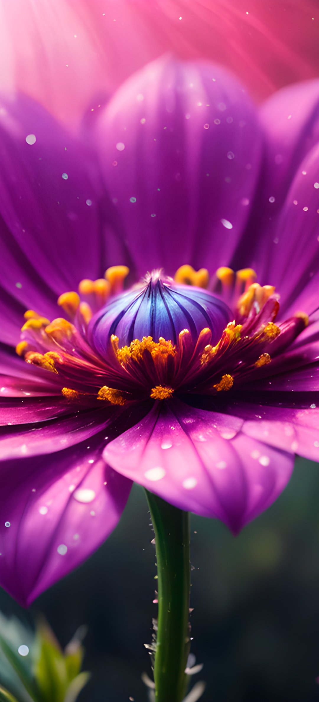 Purple gerbera in the sun - Wallpapers for Honor/Huawei in 1080x2376 resolution