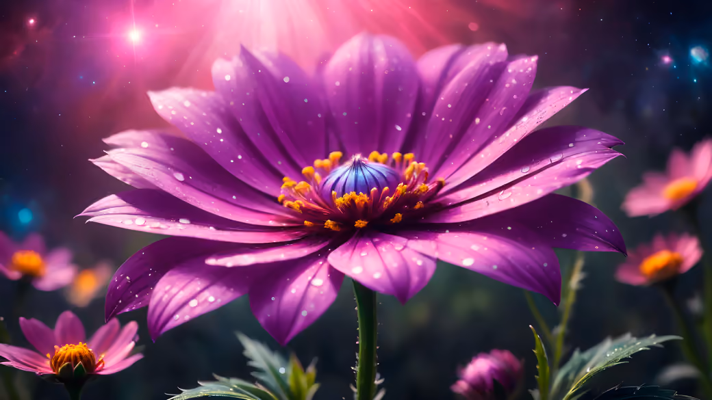 Purple gerbera in the sun - Wallpapers for Xiaomi Redmi 14C, POCO C71/C75/M7, Infinix Note 8 in 720x1640 resolution