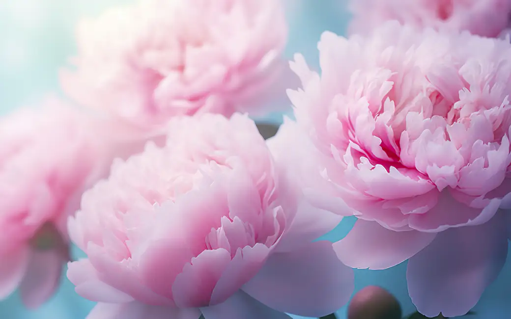 Delicate pink peonies — desktop and phone wallpaper, free download
