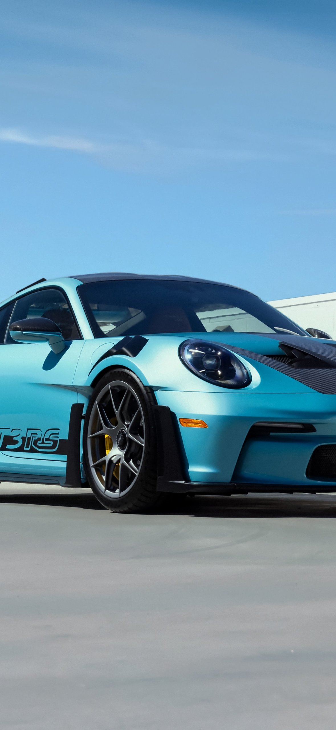 Blue Porsche 911 GT3 RS - Wallpapers for iPhone 14 Pro/15 Pro in 1179x2556 resolution
