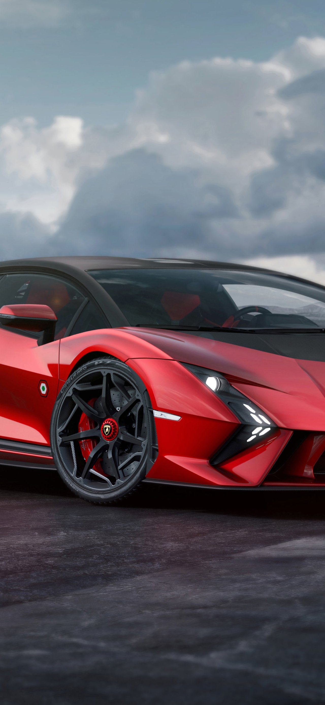 Red Lamborghini Invencible Front View - Wallpapers for Xiaomi 15T in 1280x2772 resolution