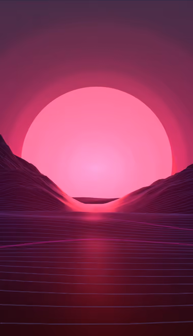 Abstraction wallpapers: neon, sunset, cyberpunk, mountains
