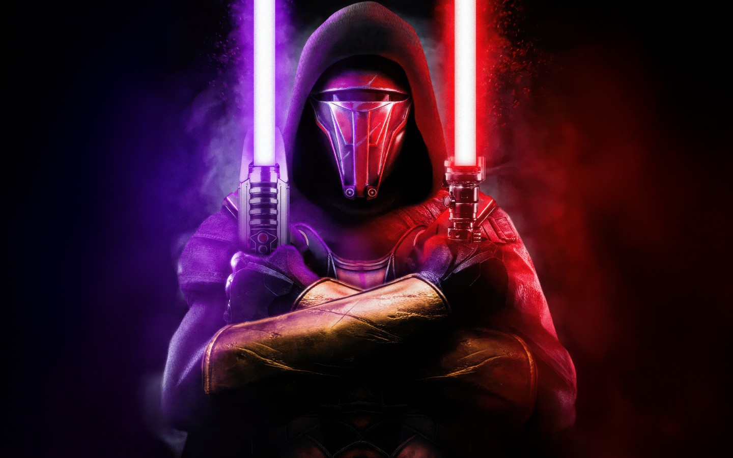 Revan Holding Dual Lightsabers