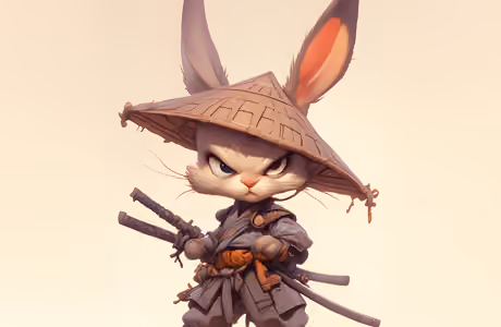 Rabbit Wallpapers for iPad Pro 11″ 2024 (2420x2420): rabbit, samurai, bunny, katana