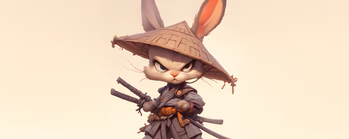 Dual Monitor Wallpapers (7680x2160): rabbit, samurai, bunny, katana