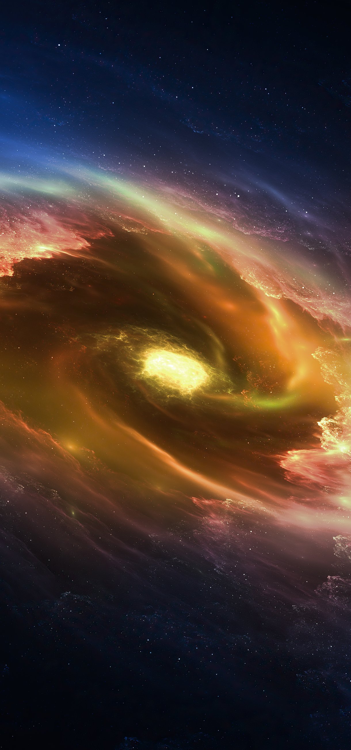 Swirling galaxy with a bright glow - Wallpapers for Xiaomi 17/17 Pro in 1220x2608 resolution