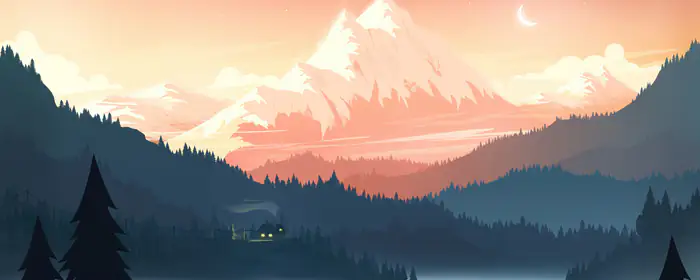 UltraWide 32:9 обои полумесяц (3840x1080): национальный парк, горы, вечер, озеро