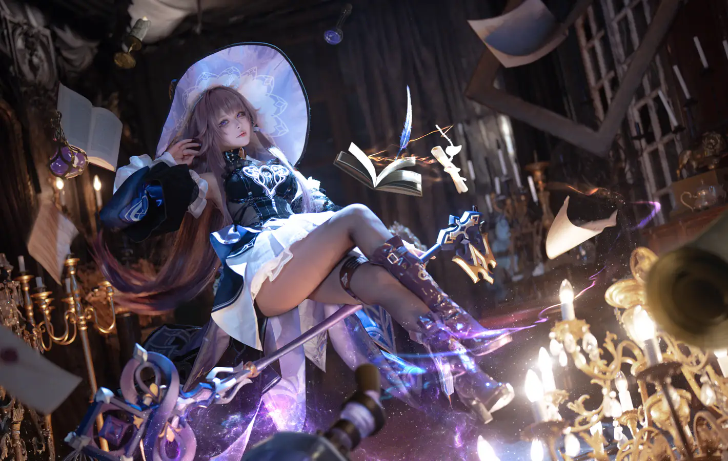 Cosplay Herta from Honkai: Star Rail — desktop and phone wallpaper, free download
