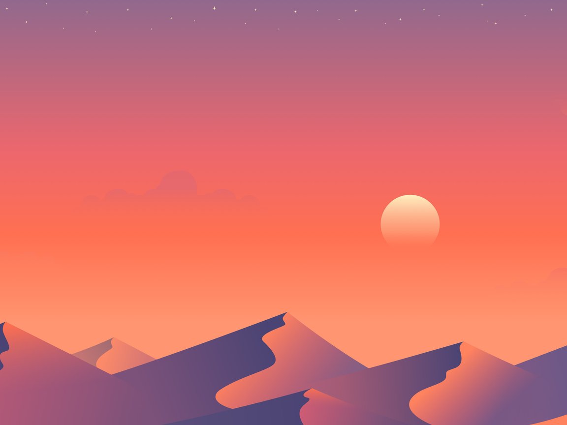 Orange sunset over the desert - XGA+ wallpapers in 1152x864 resolution