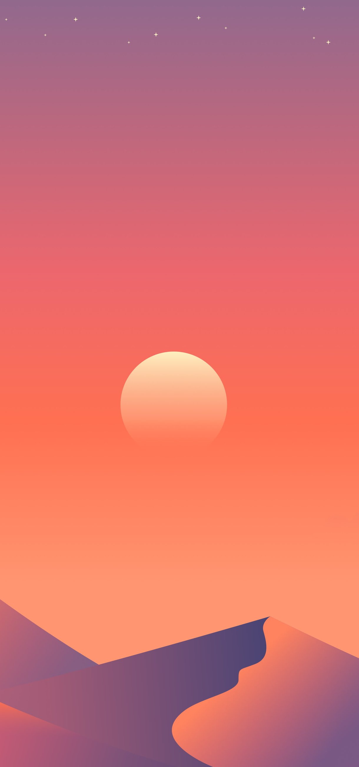 Orange sunset over the desert - Wallpapers for Xiaomi 17/17 Pro in 1220x2608 resolution