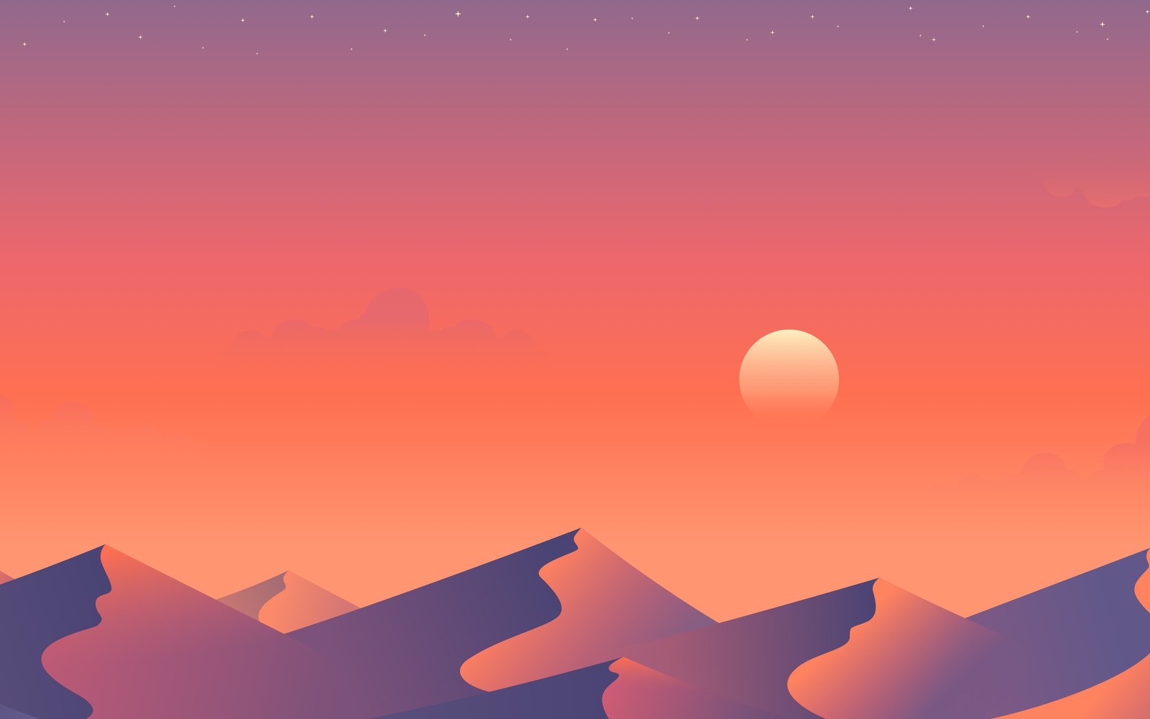 Orange sunset over the desert - WSXGA+ wallpapers in 1680x1050 resolution