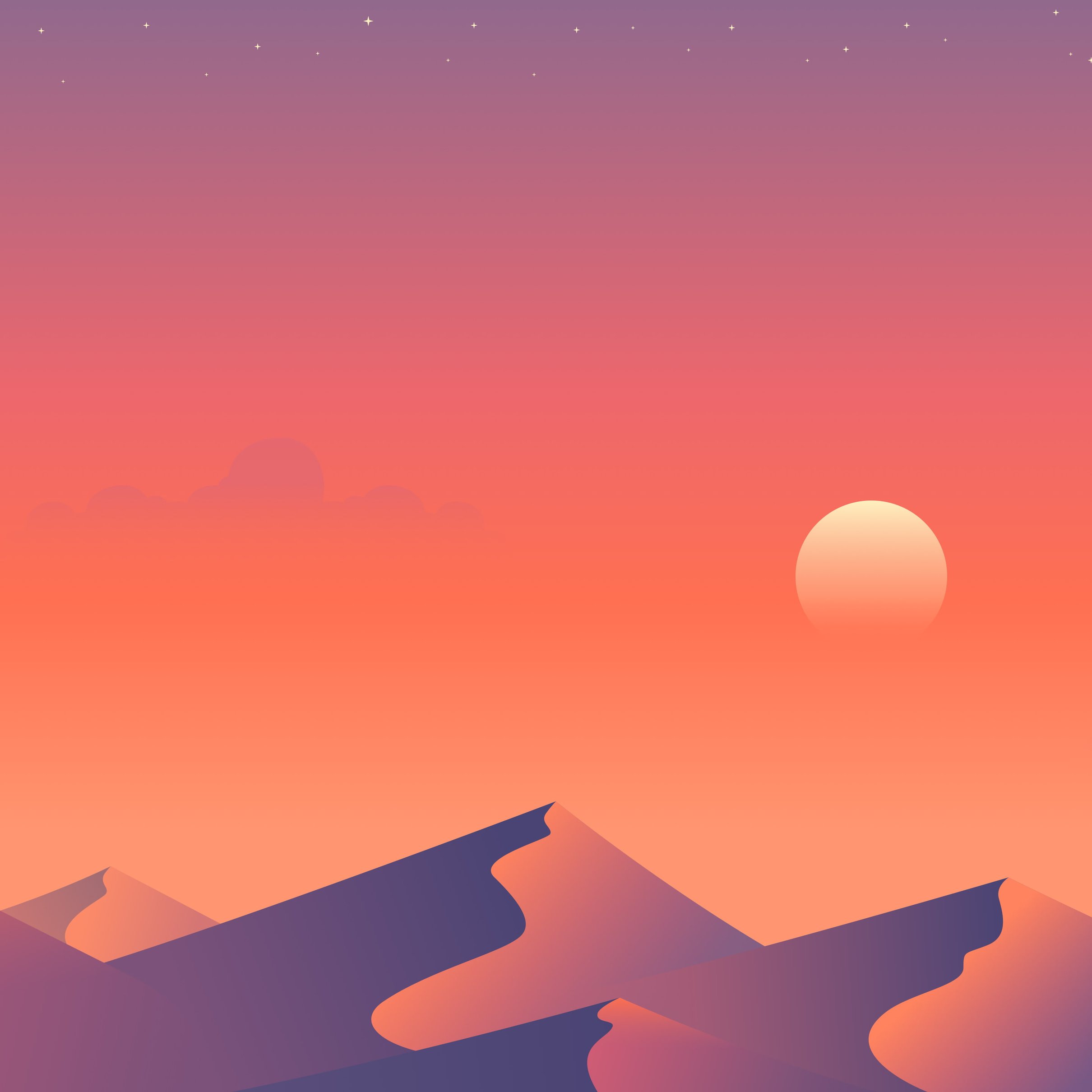Orange sunset over the desert - Wallpapers for iPad Pro 11″ 2024 in 2420x2420 resolution