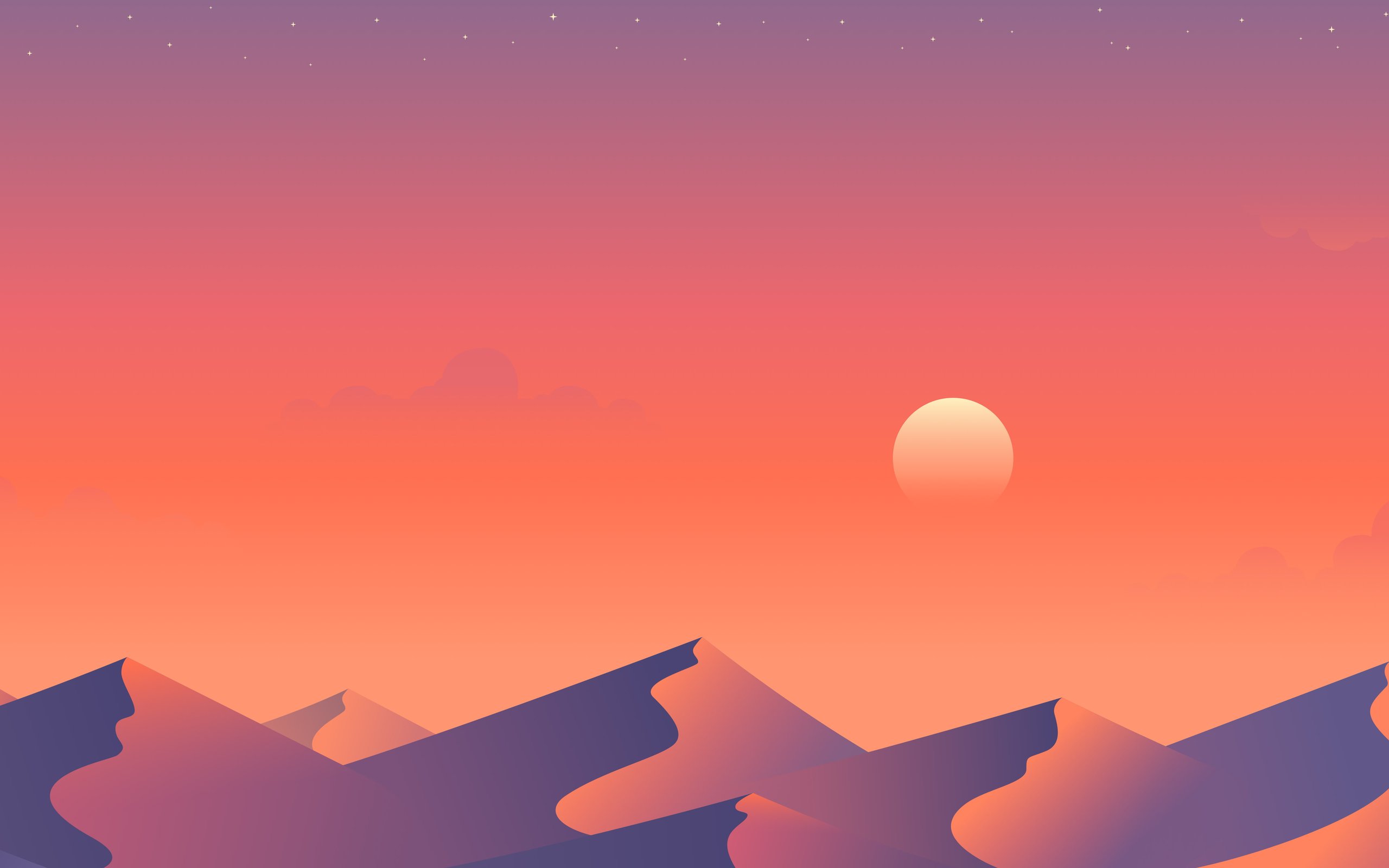 Orange sunset over the desert - WQXGA and for Apple MacBook Air 13 wallpapers in 2560x1600 resolution