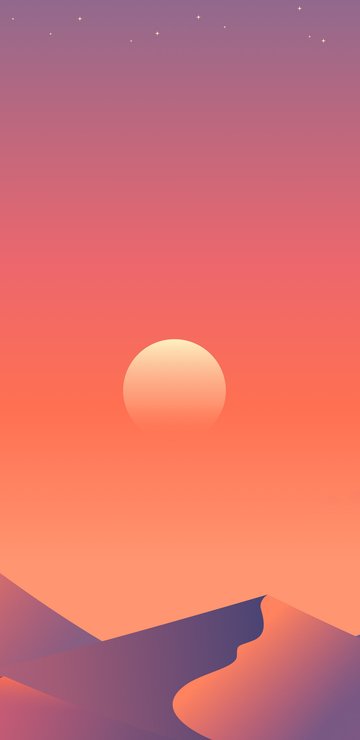 Orange sunset over the desert - Wallpapers for Samsung in 360x740 resolution