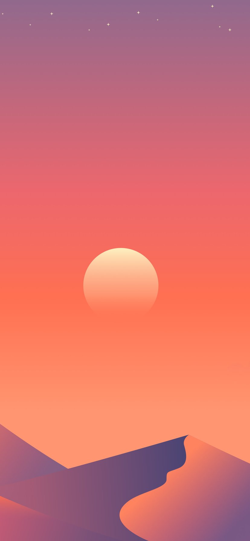 Orange sunset over the desert - Wallpapers for iPhone 11/XR in 828x1792 resolution